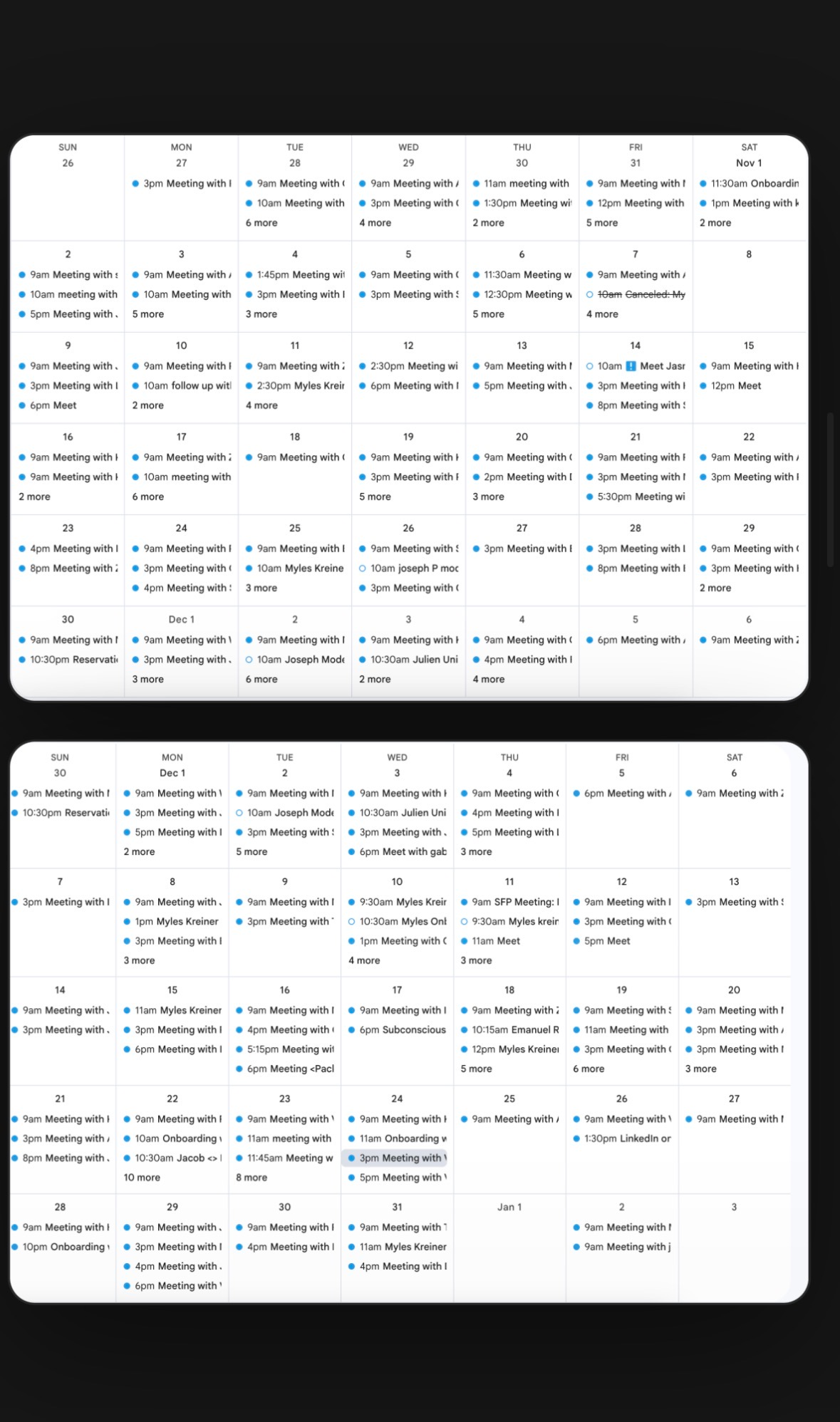 LinkedIn High-Volume Appointments Booked Calendar Screenshot